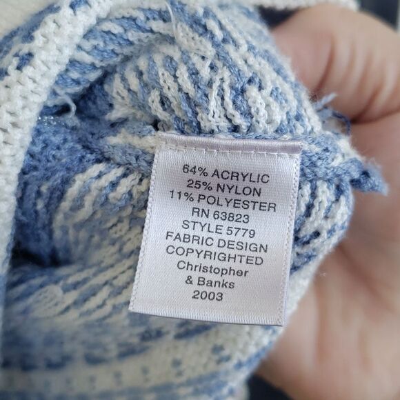 Vtg Christopher & Banks Hand Embroidered Cardigan with Pearly Bead Accents Sz S - Picture 5 of 6